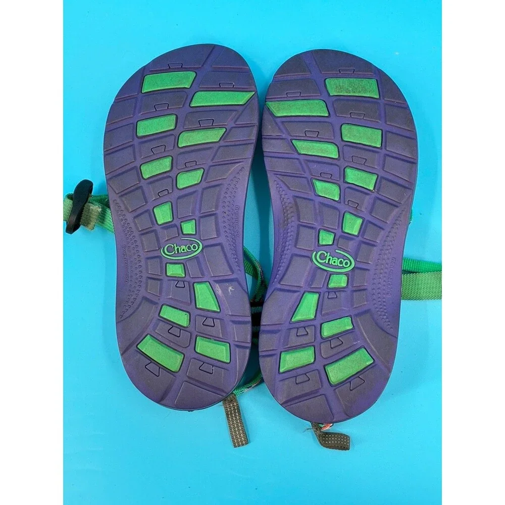 Chaco Z/Cloud X Women’s 5 Green Purple Strappy Sport Hiking Sandals